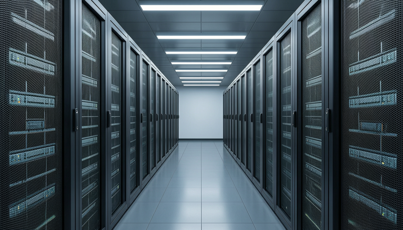 GPU server racks in a modern data center