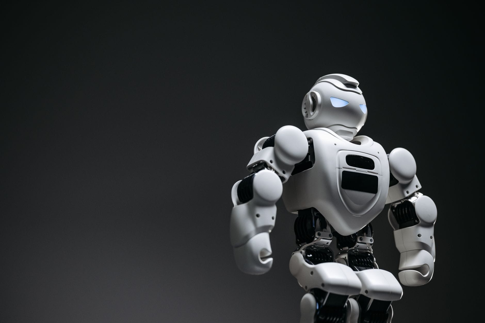 A futuristic robot, captured in a close-up studio shoot, showcasing innovation and design.