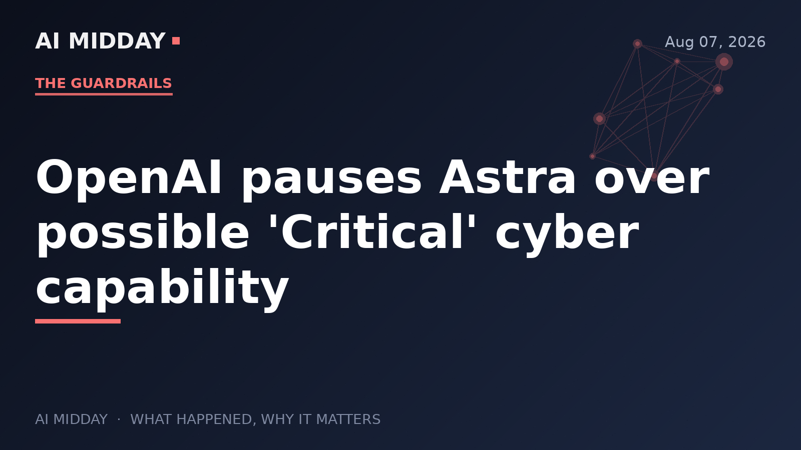 OpenAI pauses Astra over possible 'Critical' cyber capability