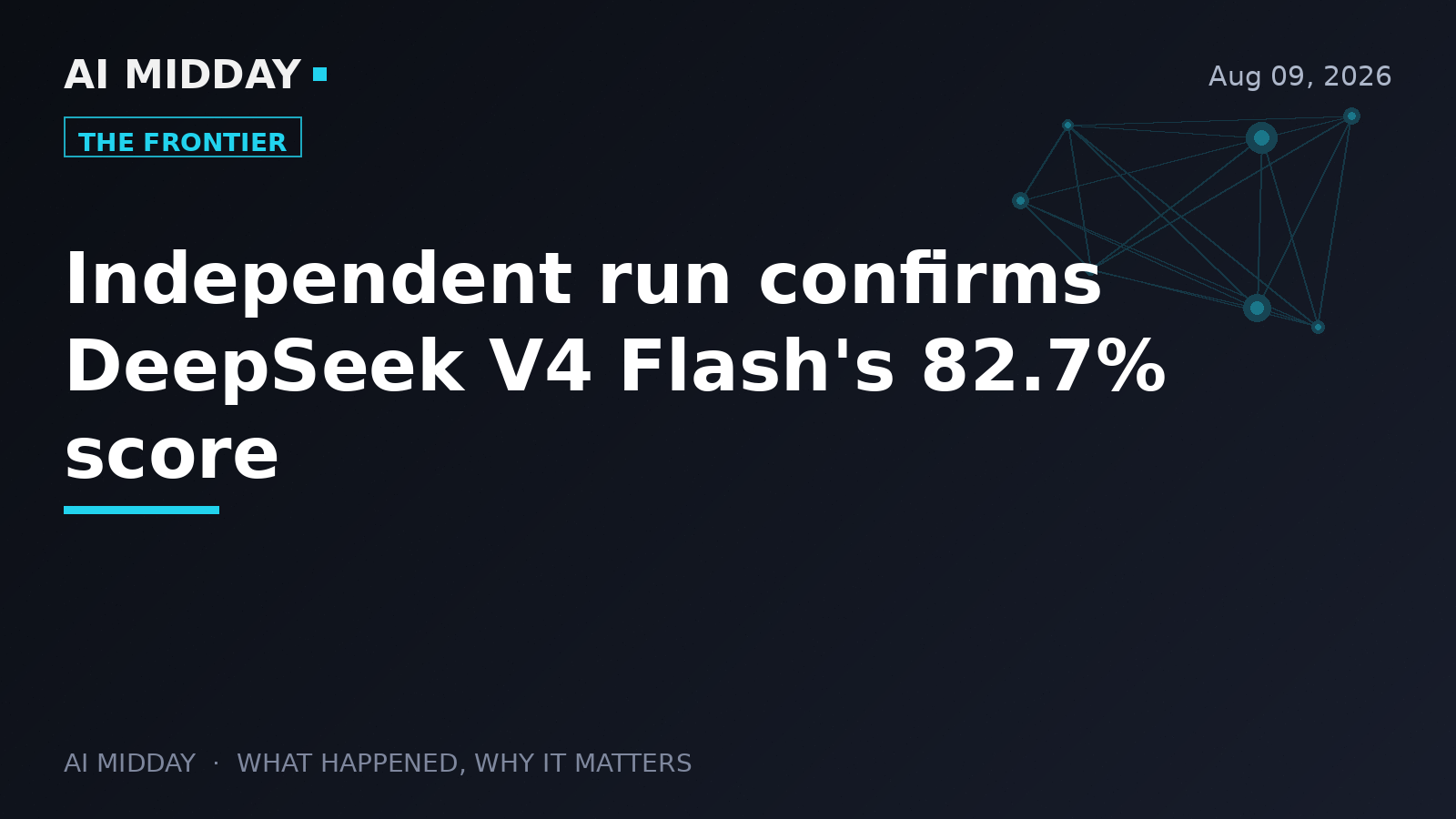 Independent run confirms DeepSeek V4 Flash's 82.7% score