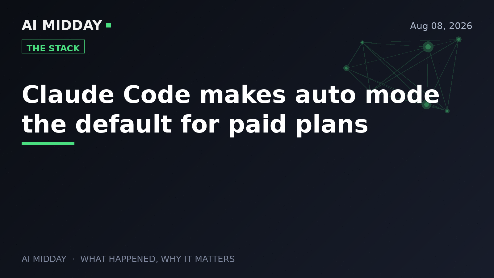 Claude Code makes auto mode the default for paid plans