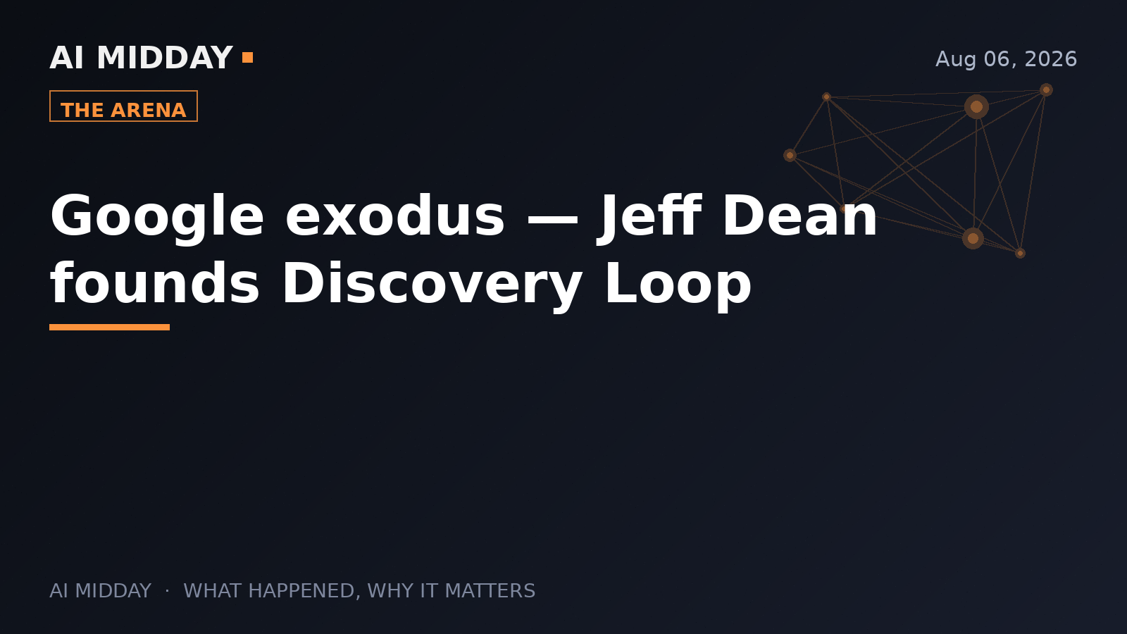 Google exodus — Jeff Dean founds Discovery Loop