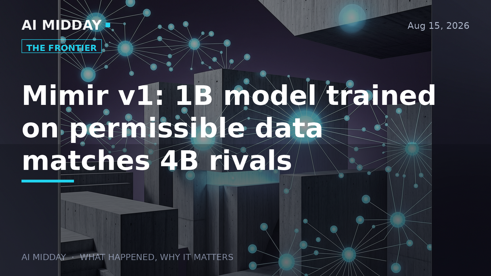 Mimir v1: 1B model trained on permissible data matches 4B rivals
