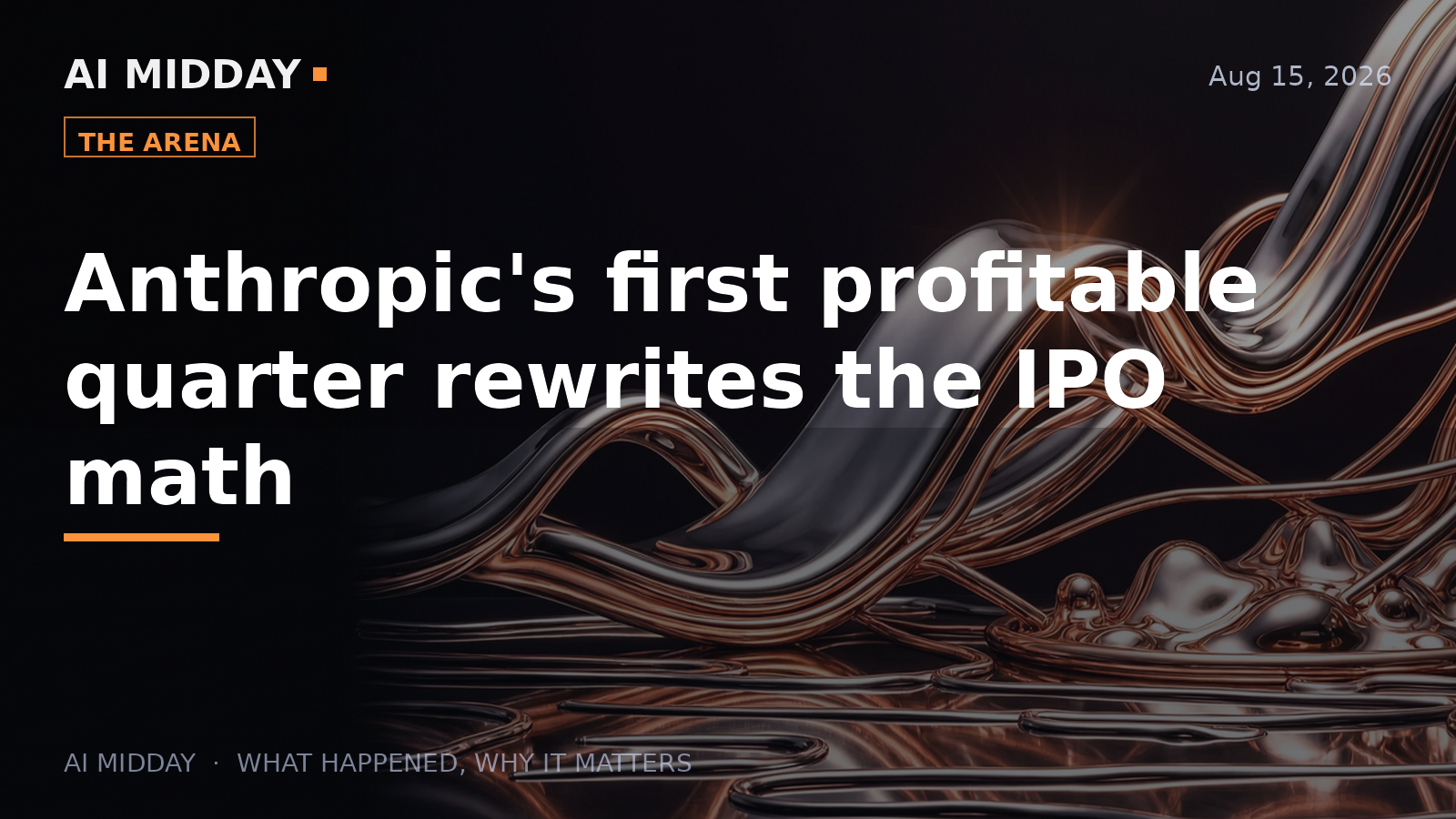 Anthropic's first profitable quarter rewrites the IPO math