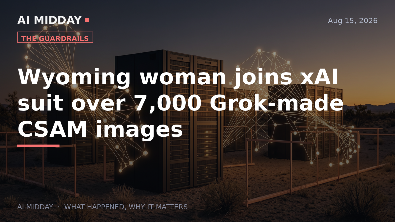 Wyoming woman joins xAI suit over 7,000 Grok-made CSAM images