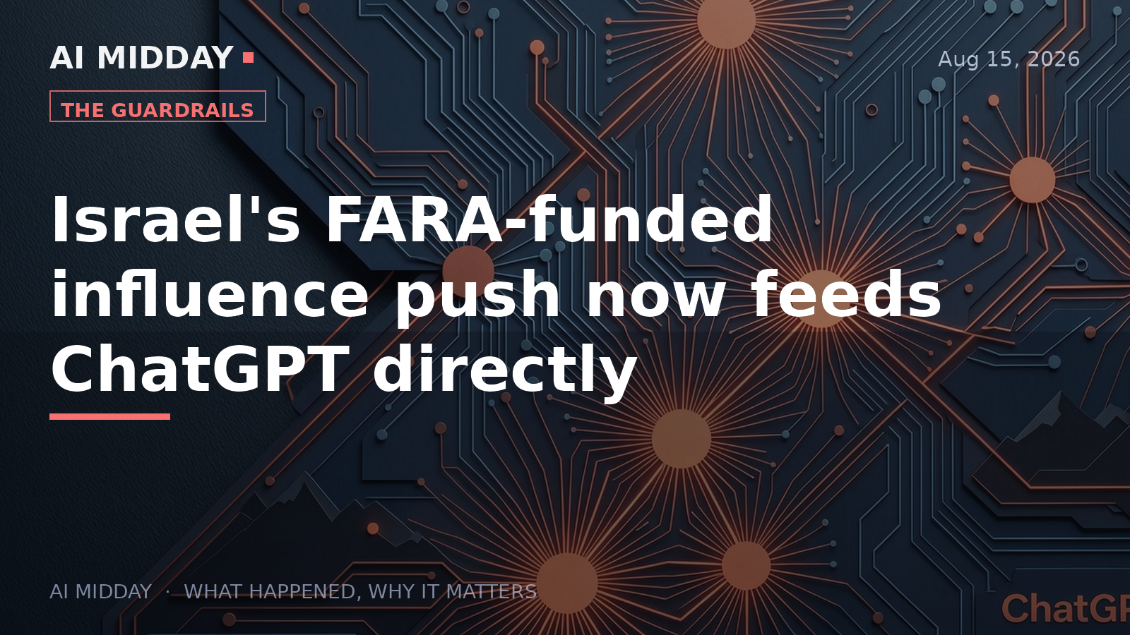 Israel's FARA-funded influence push now feeds ChatGPT directly