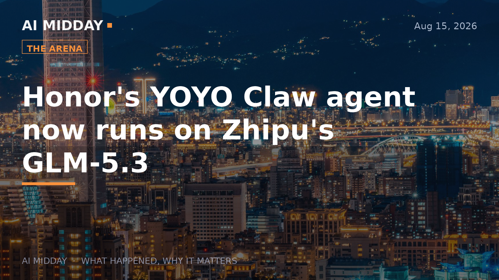Honor's YOYO Claw agent now runs on Zhipu's GLM-5.3