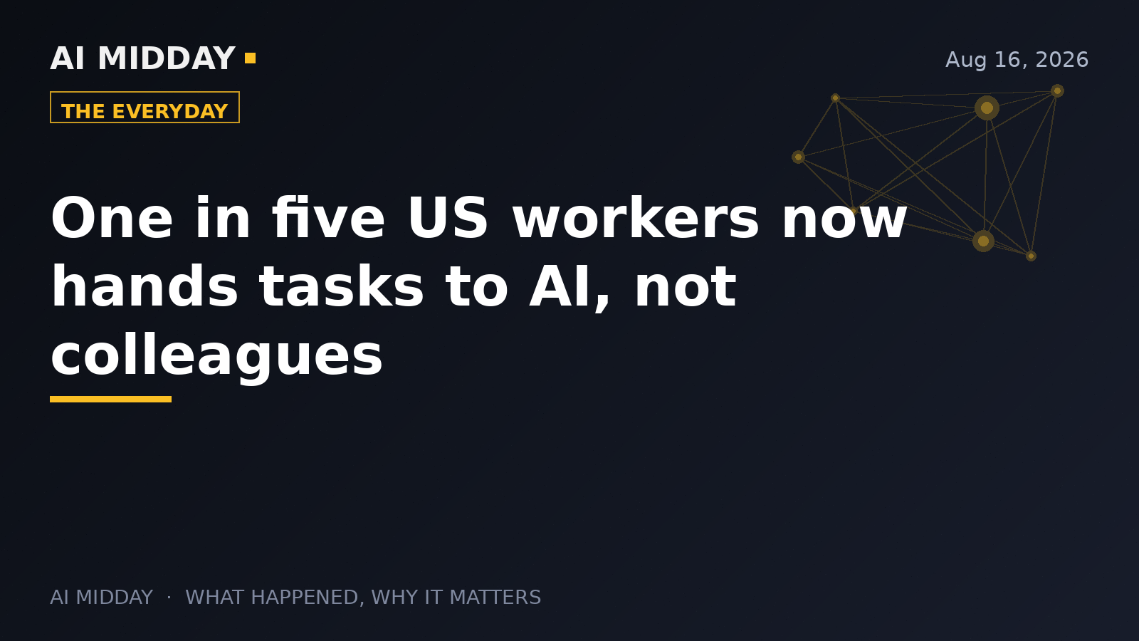 One in five US workers now hands tasks to AI, not colleagues