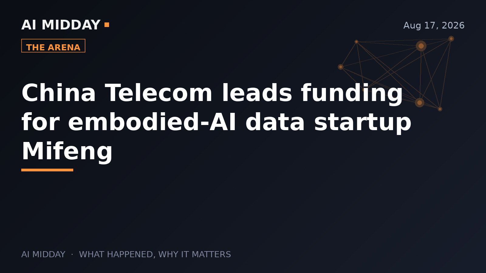 China Telecom leads funding for embodied-AI data startup Mifeng