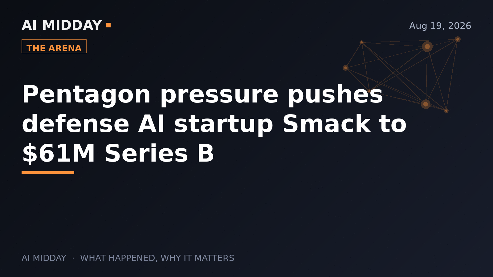Pentagon pressure pushes defense AI startup Smack to $61M Series B