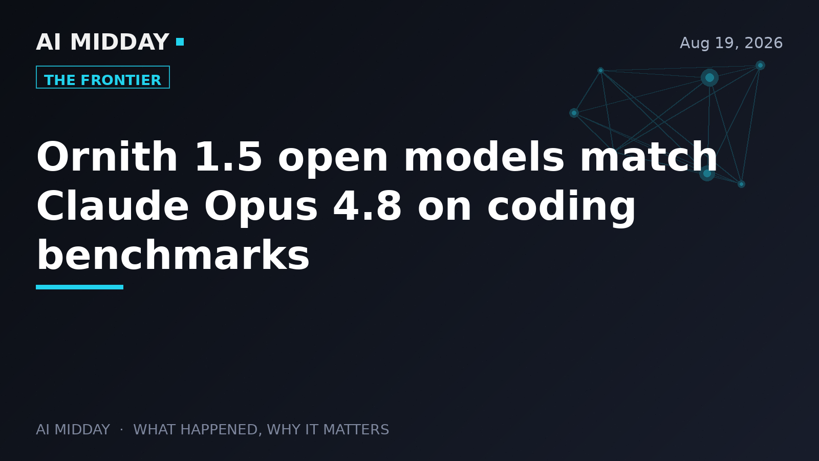 Ornith 1.5 open models match Claude Opus 4.8 on coding benchmarks