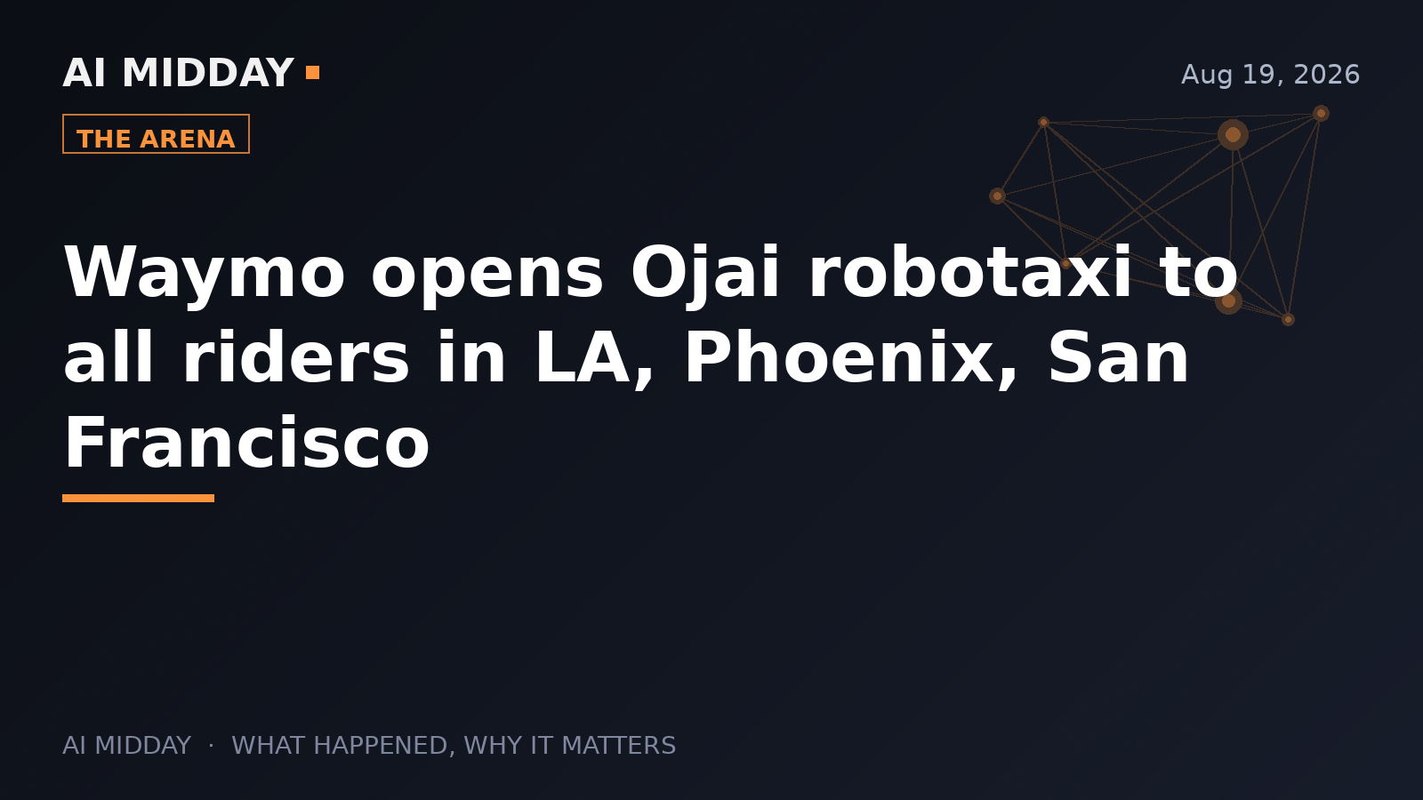 Waymo opens Ojai robotaxi to all riders in LA, Phoenix, San Francisco