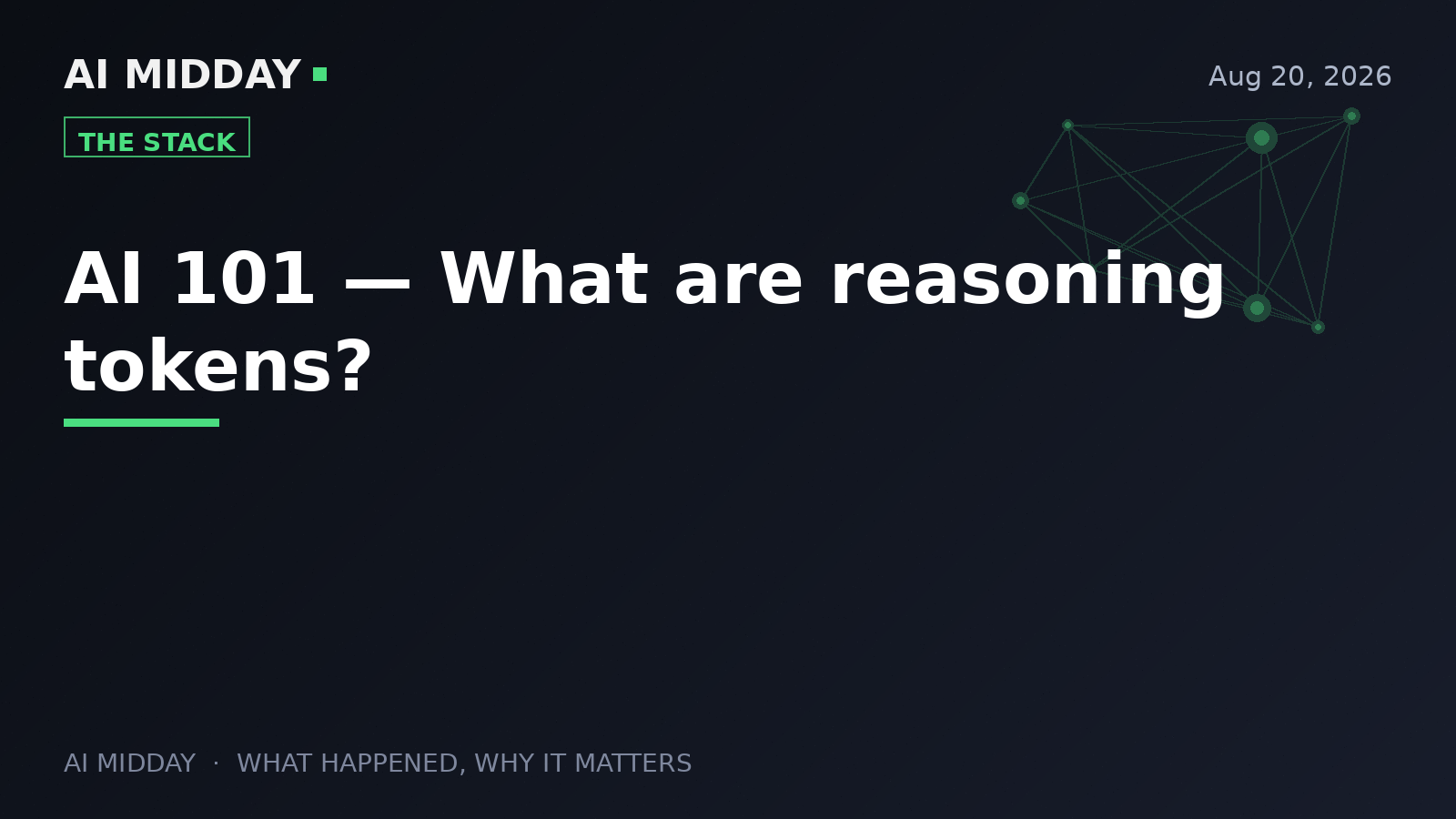 AI 101 — What are reasoning tokens?