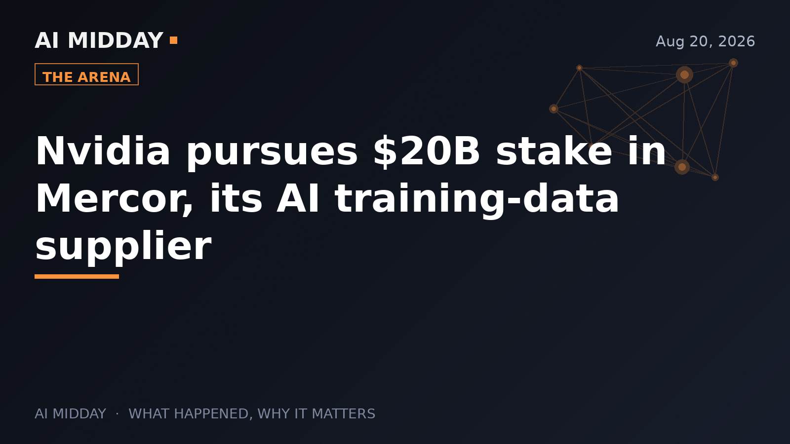 Nvidia pursues $20B stake in Mercor, its AI training-data supplier