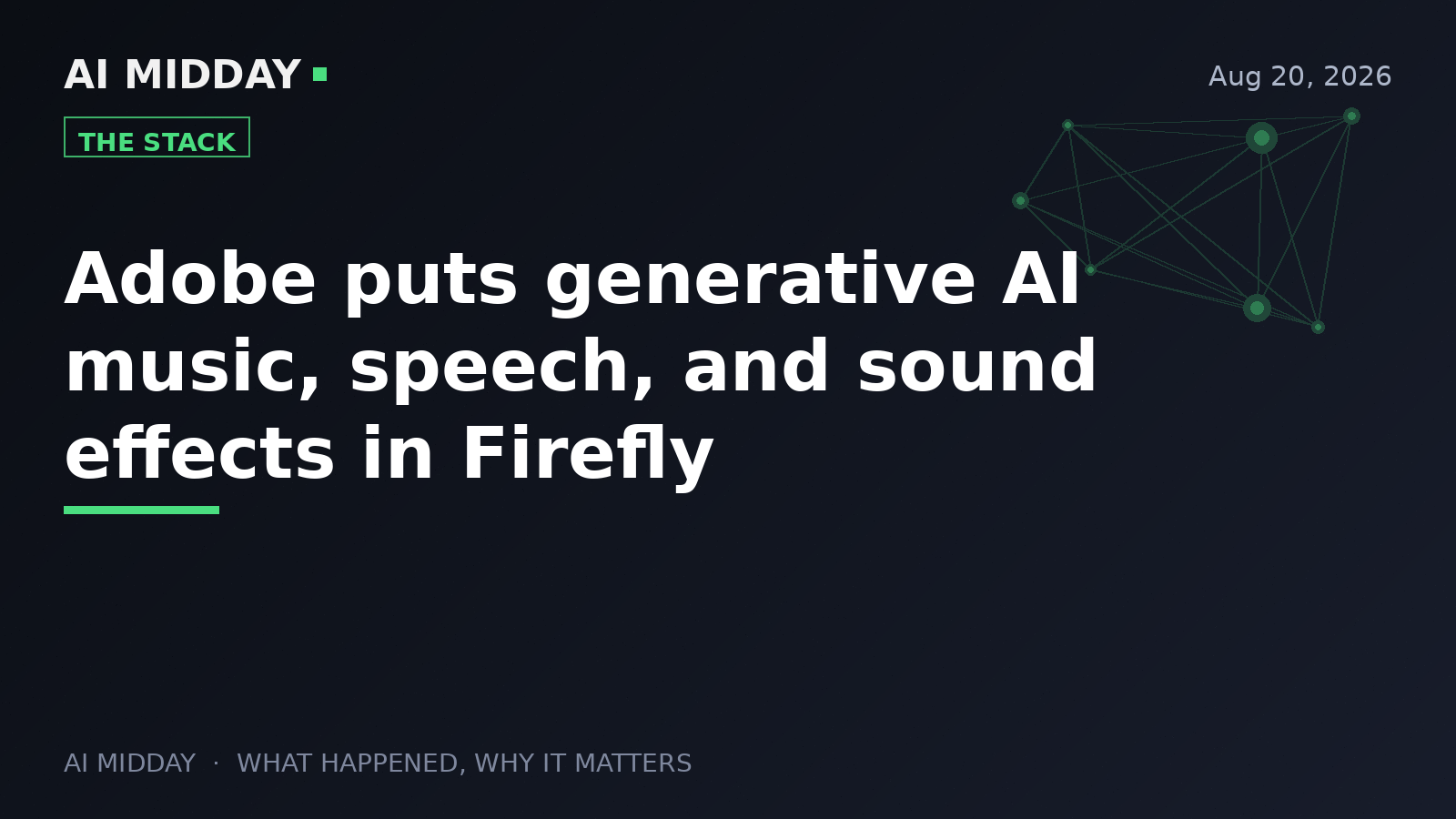 Adobe puts generative AI music, speech, and sound effects in Firefly