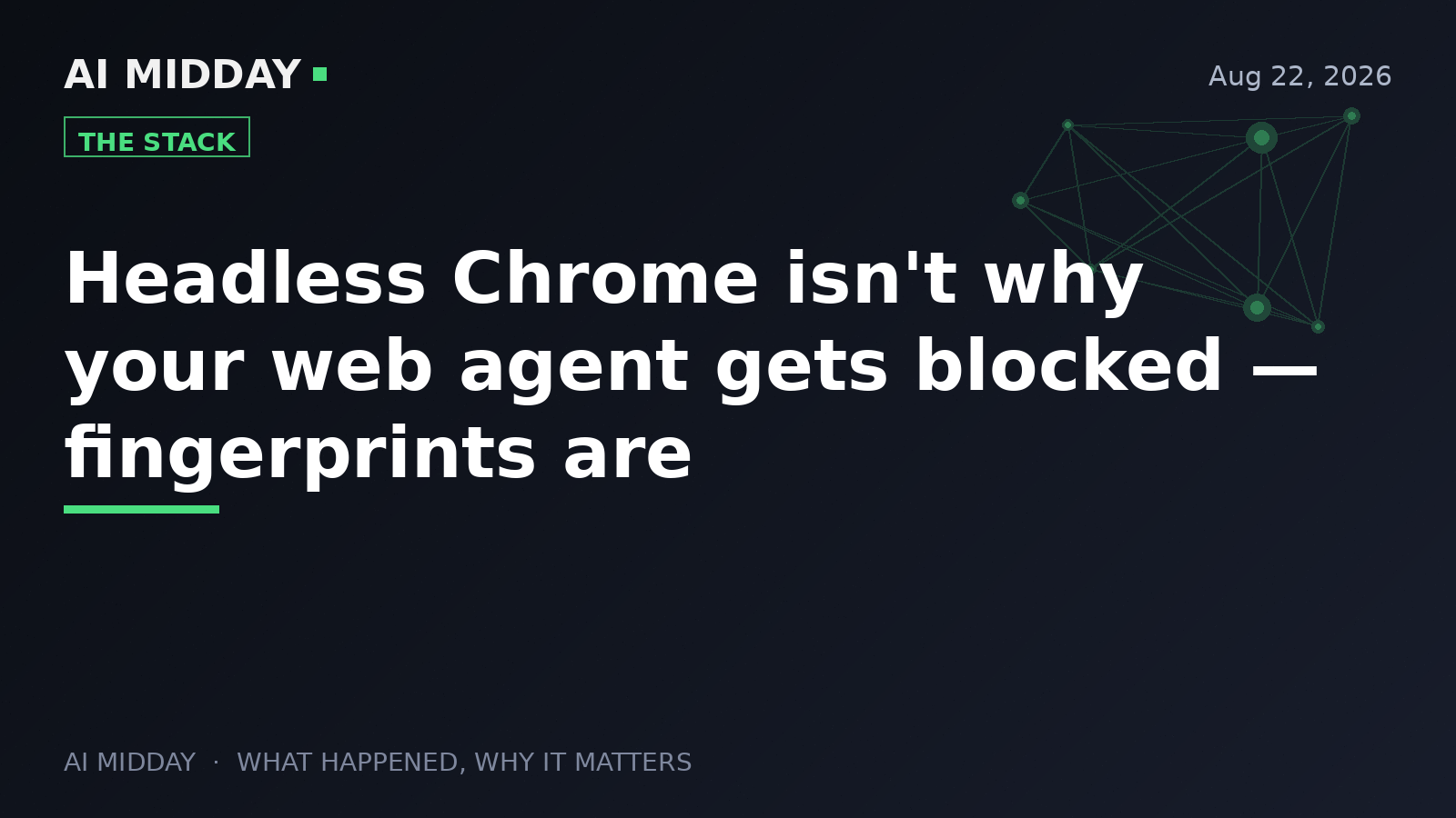 Headless Chrome isn't why your web agent gets blocked — fingerprints are