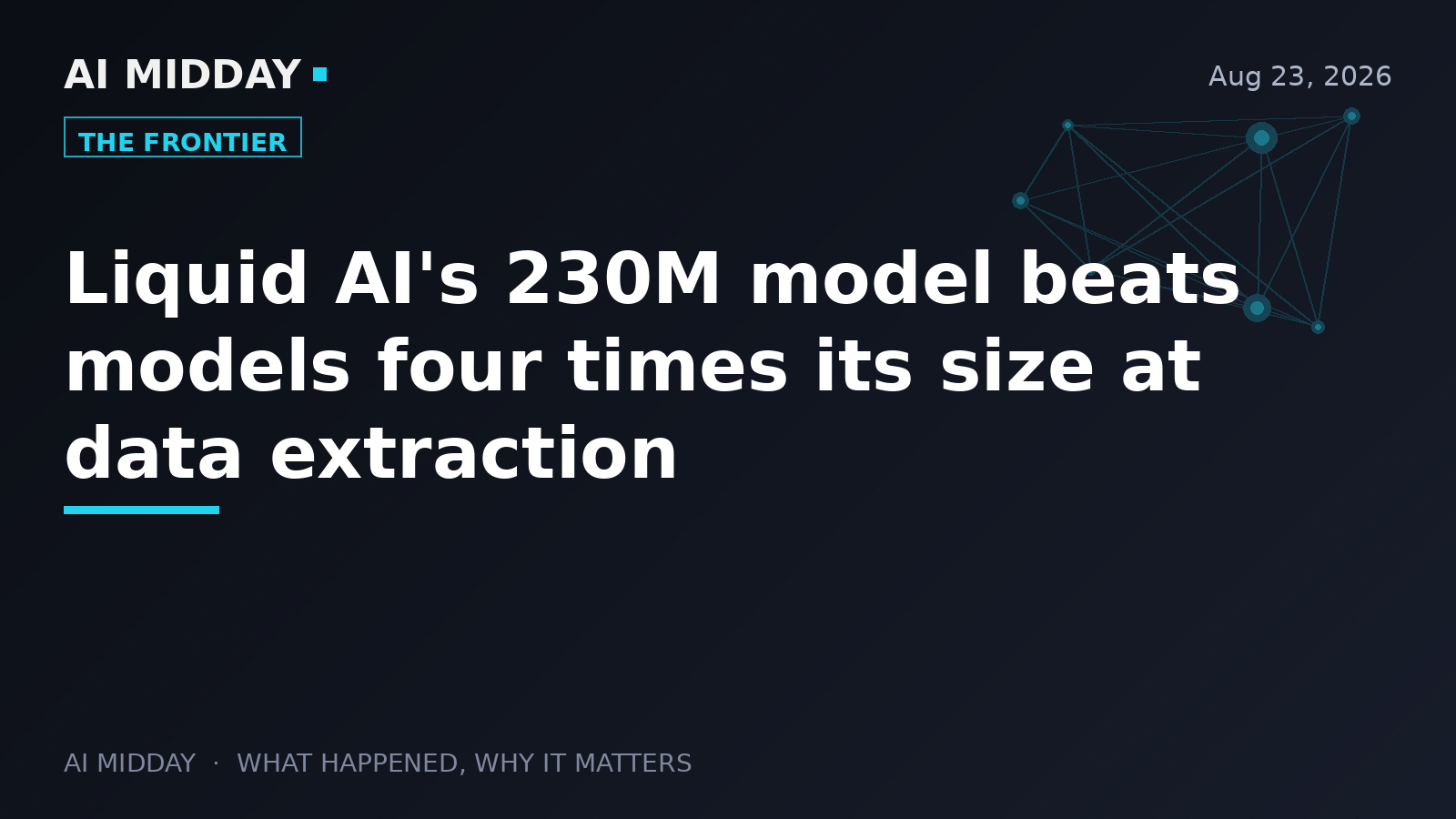 Liquid AI's 230M model beats models four times its size at data extraction