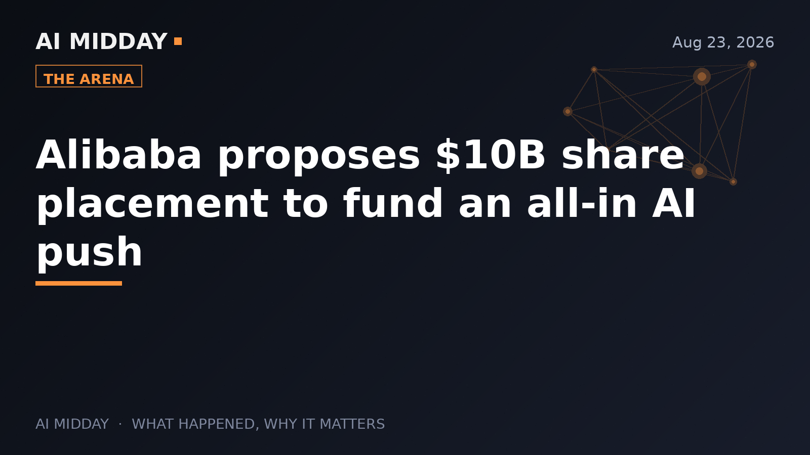 Alibaba proposes $10B share placement to fund an all-in AI push