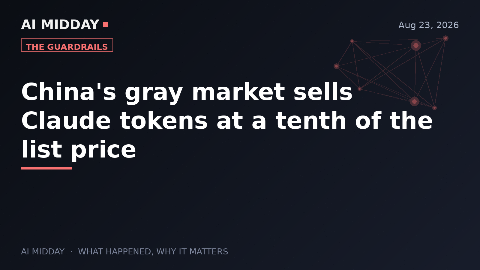 China's gray market sells Claude tokens at a tenth of the list price