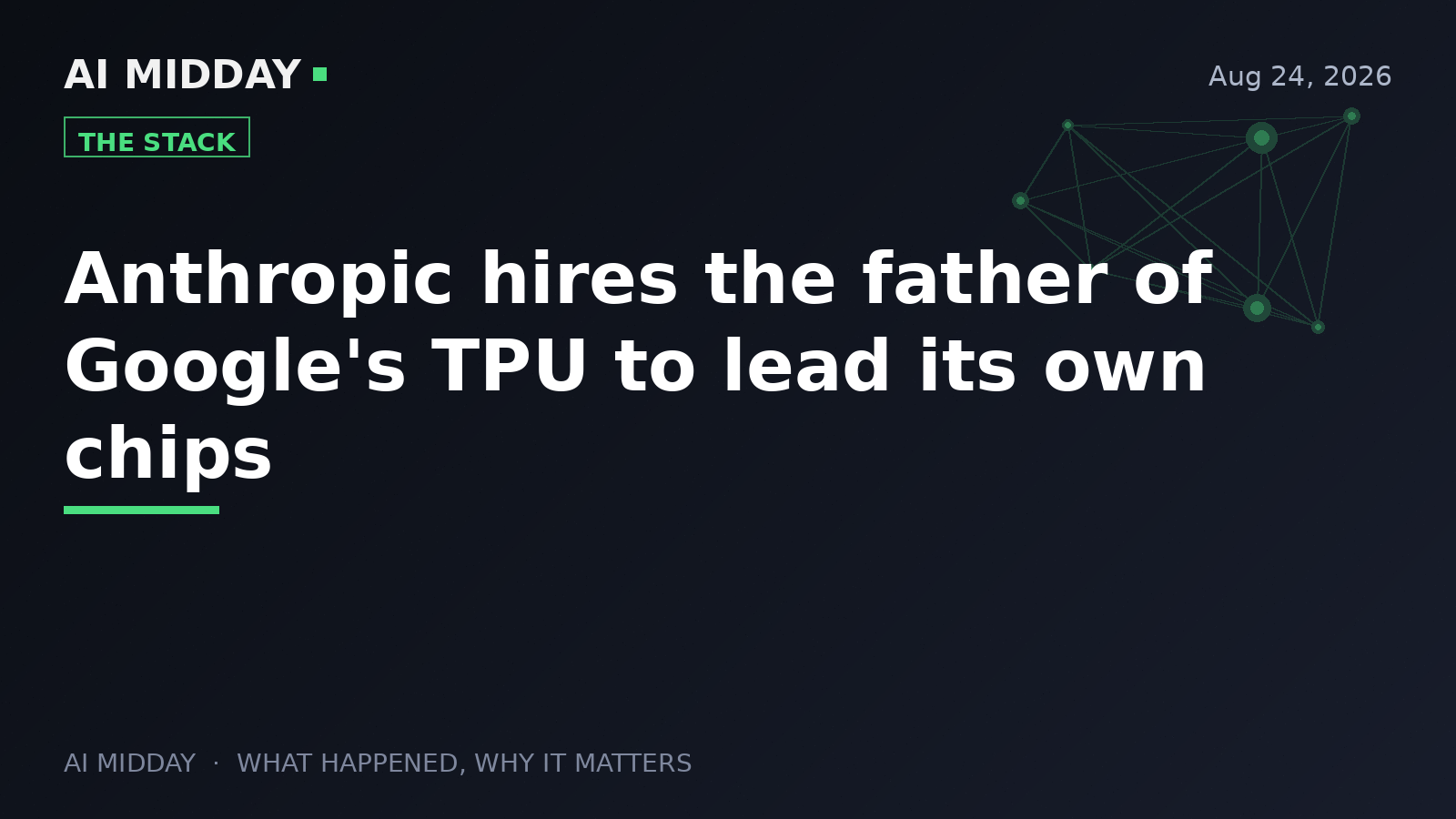Anthropic hires the father of Google's TPU to lead its own chips