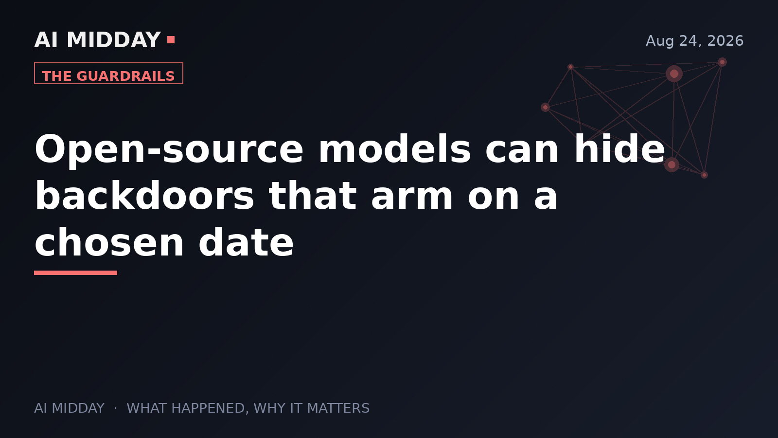 Open-source models can hide backdoors that arm on a chosen date