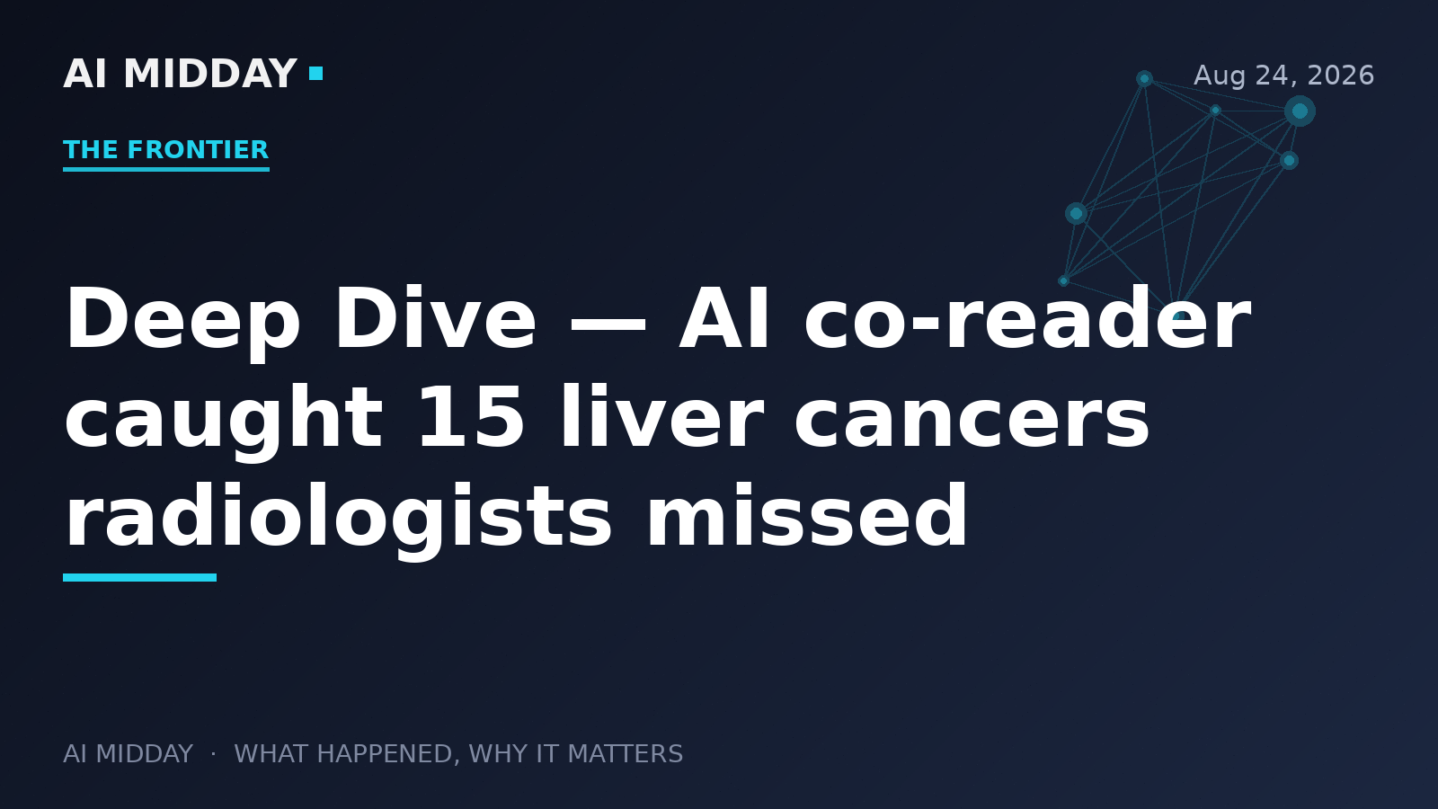 Deep Dive — AI co-reader caught 15 liver cancers radiologists missed