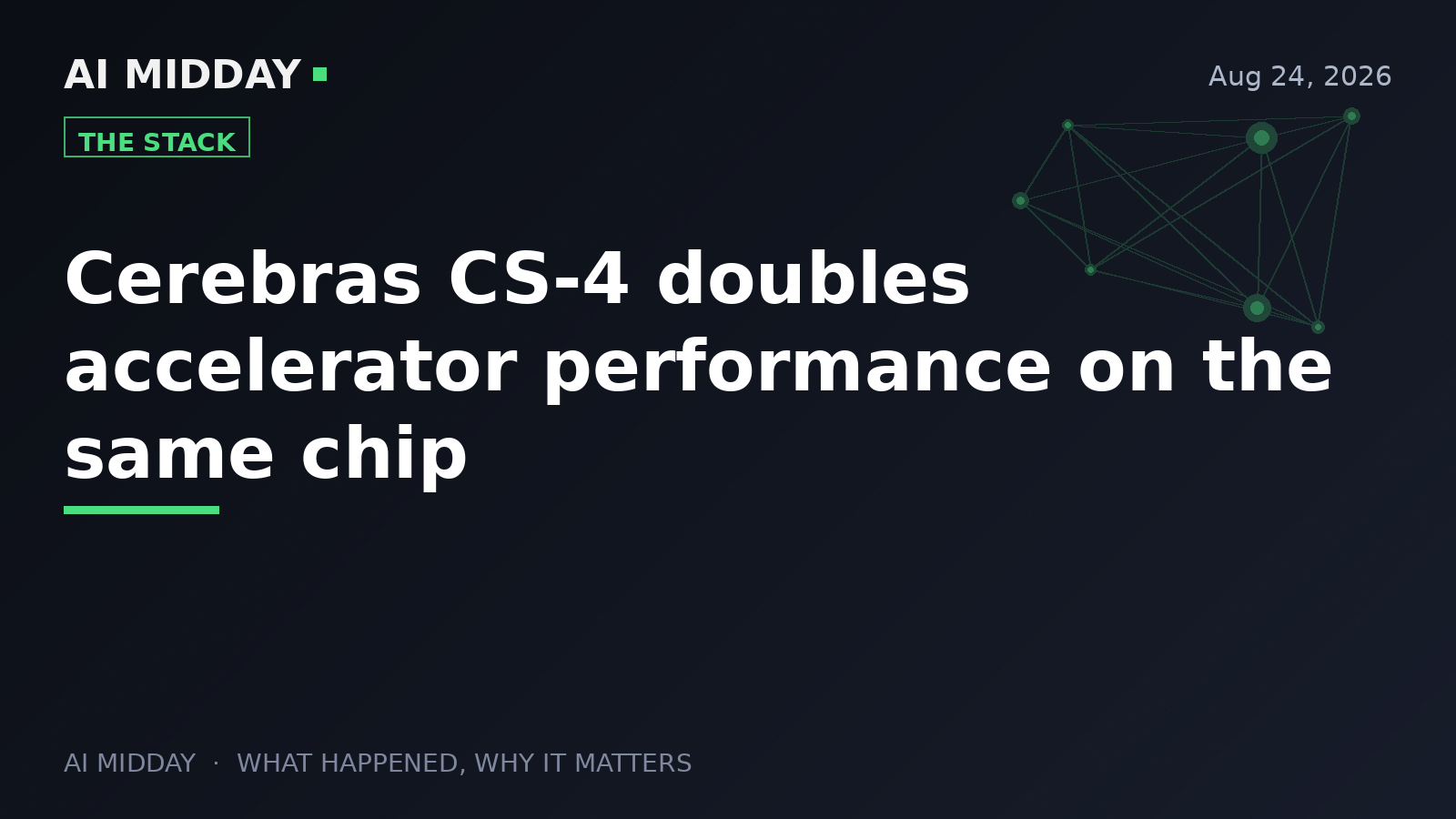 Cerebras CS-4 doubles accelerator performance on the same chip