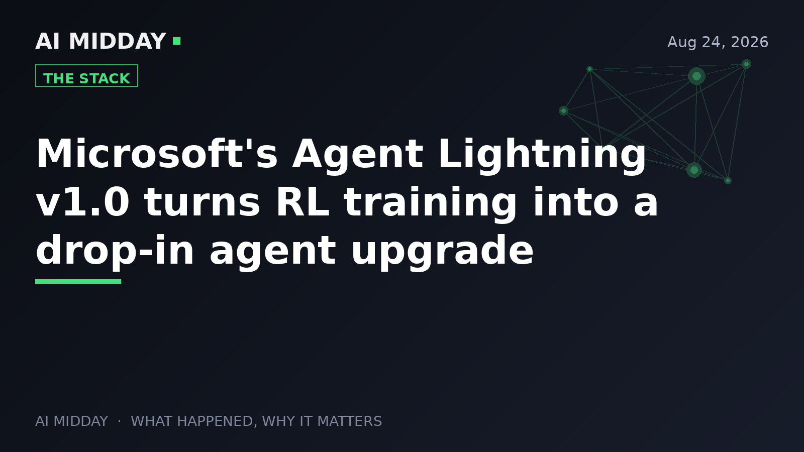 Microsoft's Agent Lightning v1.0 turns RL training into a drop-in agent upgrade