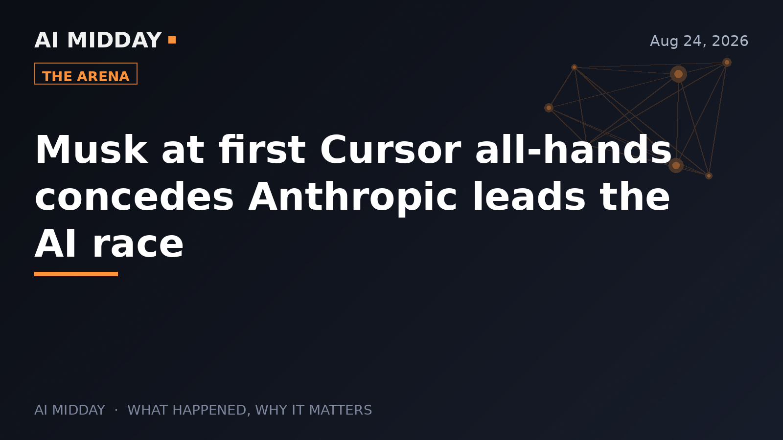 Musk at first Cursor all-hands concedes Anthropic leads the AI race