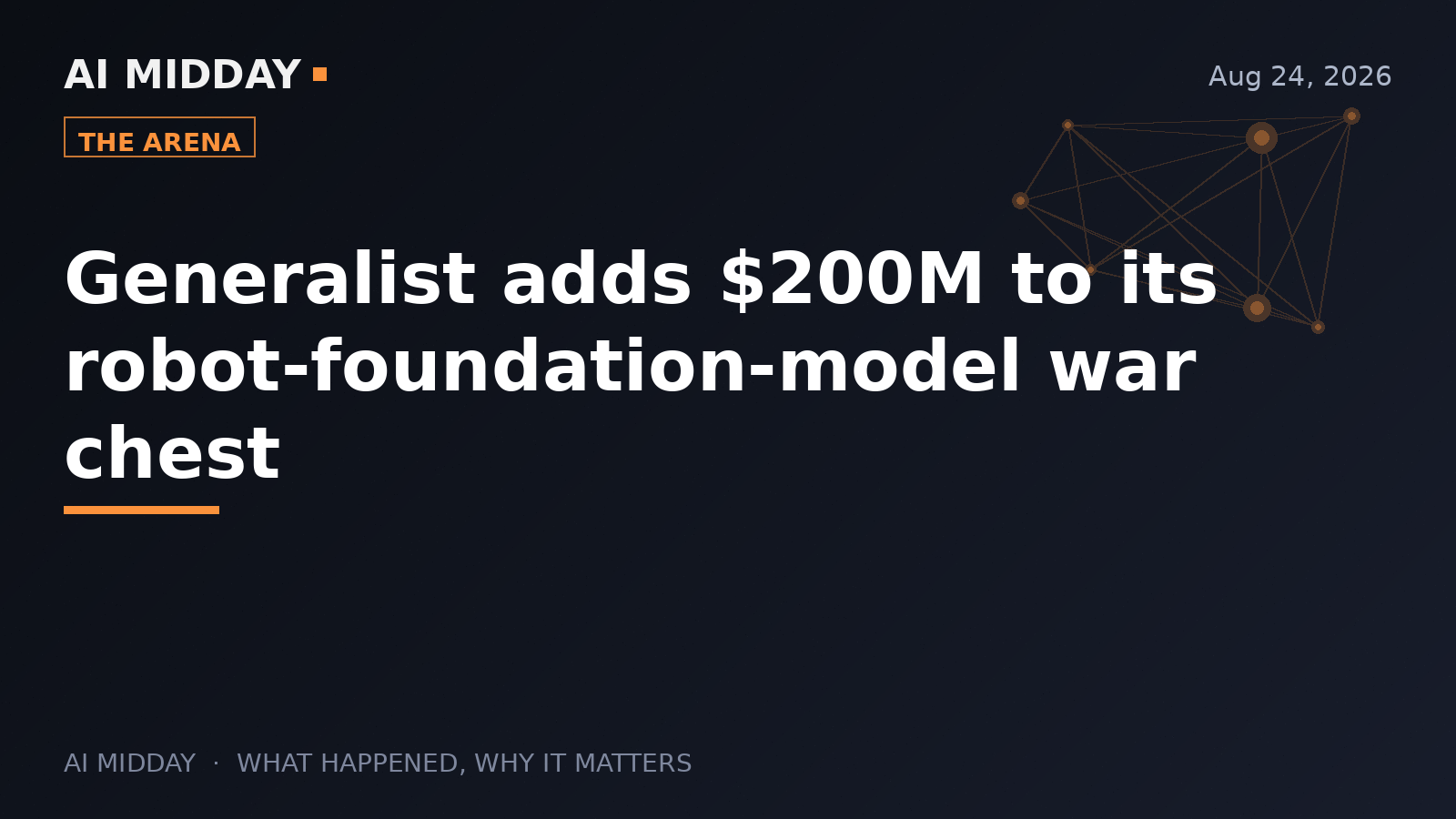 Generalist adds $200M to its robot-foundation-model war chest
