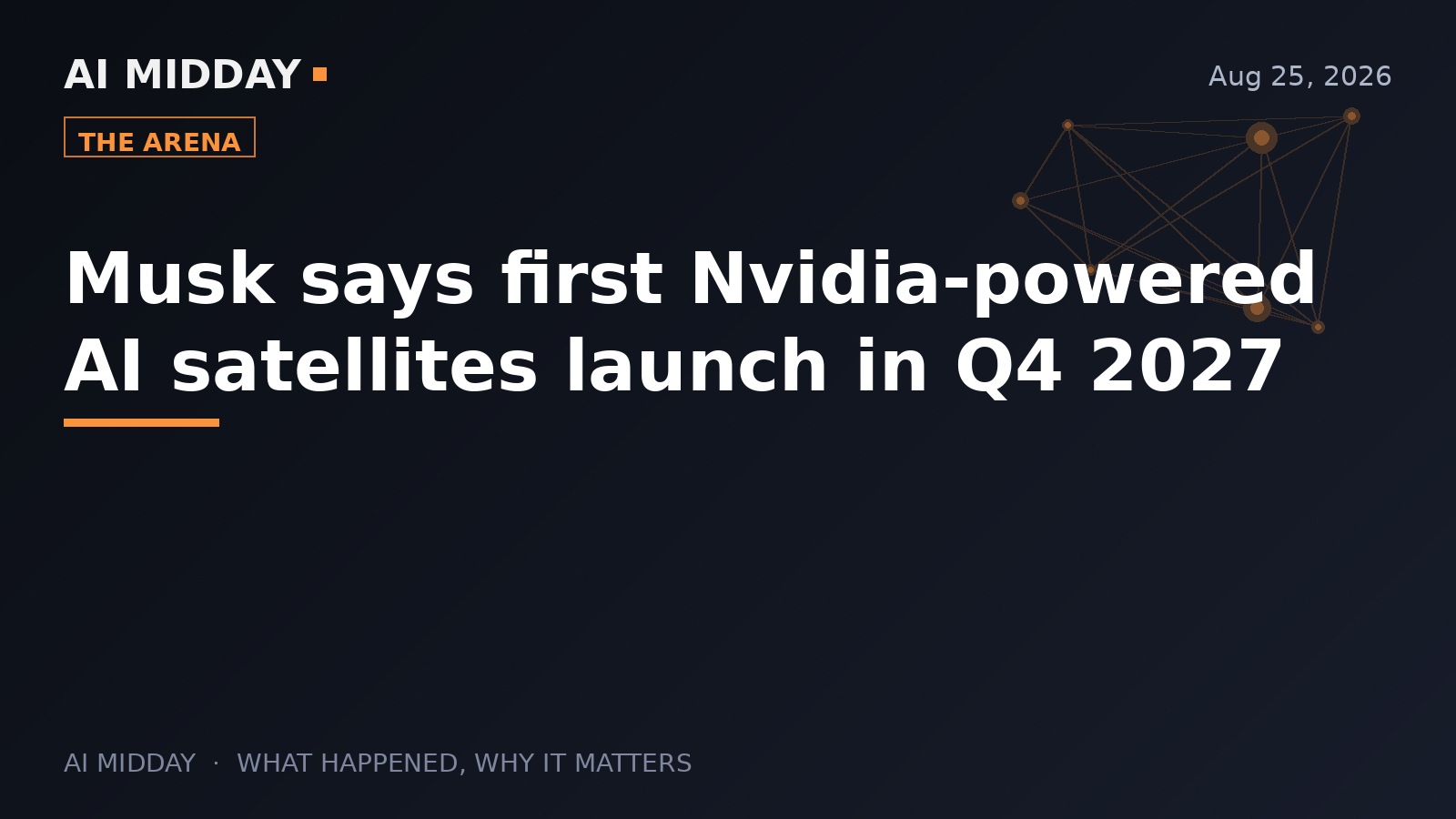 Musk says first Nvidia-powered AI satellites launch in Q4 2027