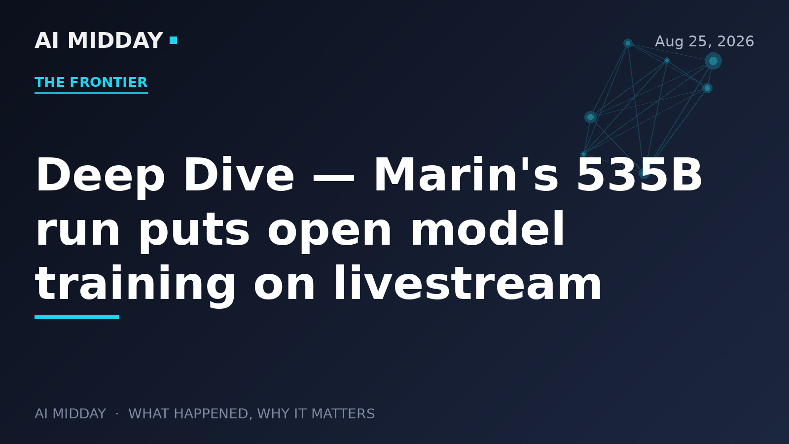 Deep Dive — Marin's 535B run puts open model training on livestream