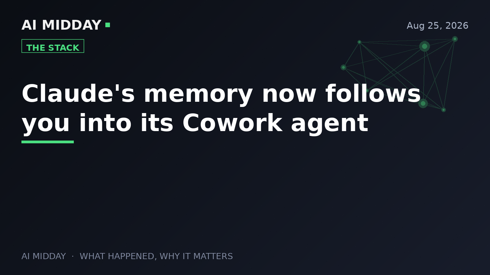 Claude's memory now follows you into its Cowork agent