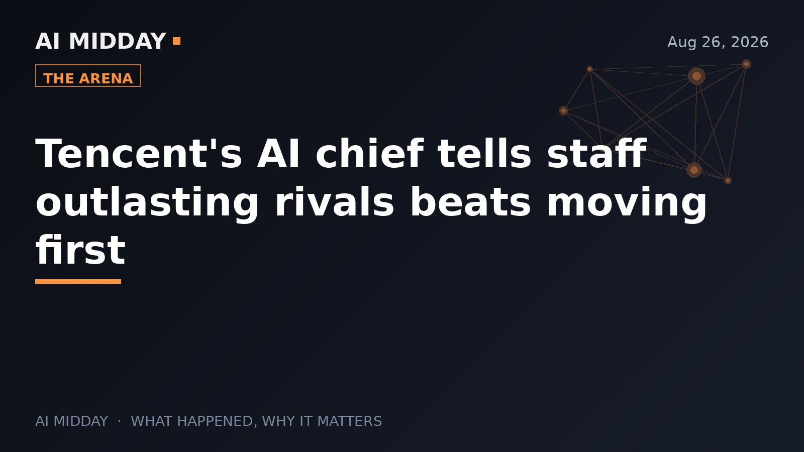 Tencent's AI chief tells staff outlasting rivals beats moving first
