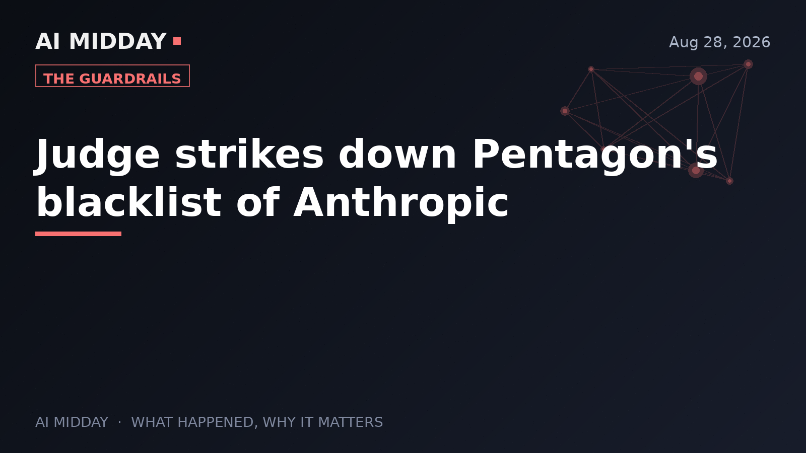 Judge strikes down Pentagon's blacklist of Anthropic