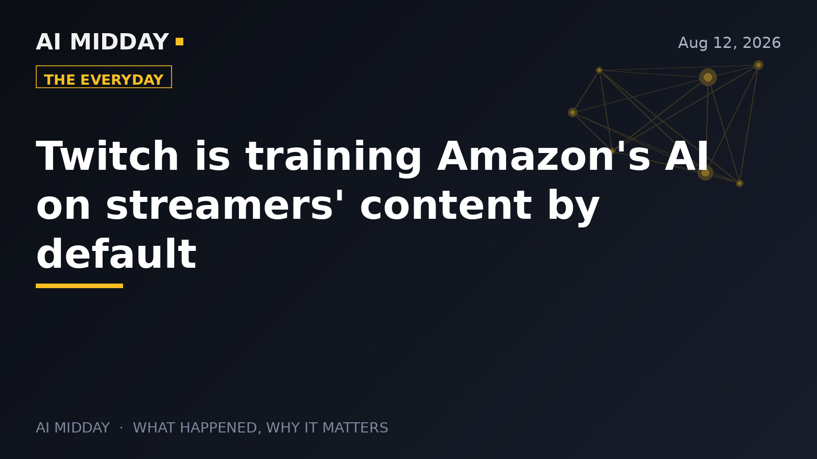 Twitch is training Amazon's AI on streamers' content by default