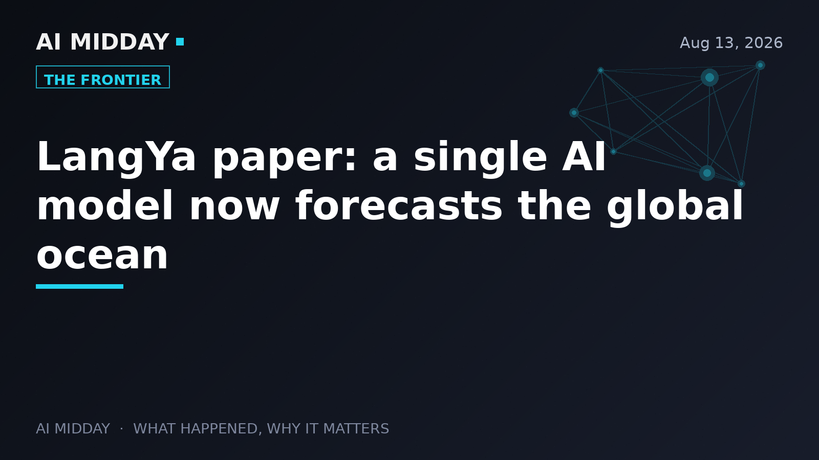 LangYa paper: a single AI model now forecasts the global ocean