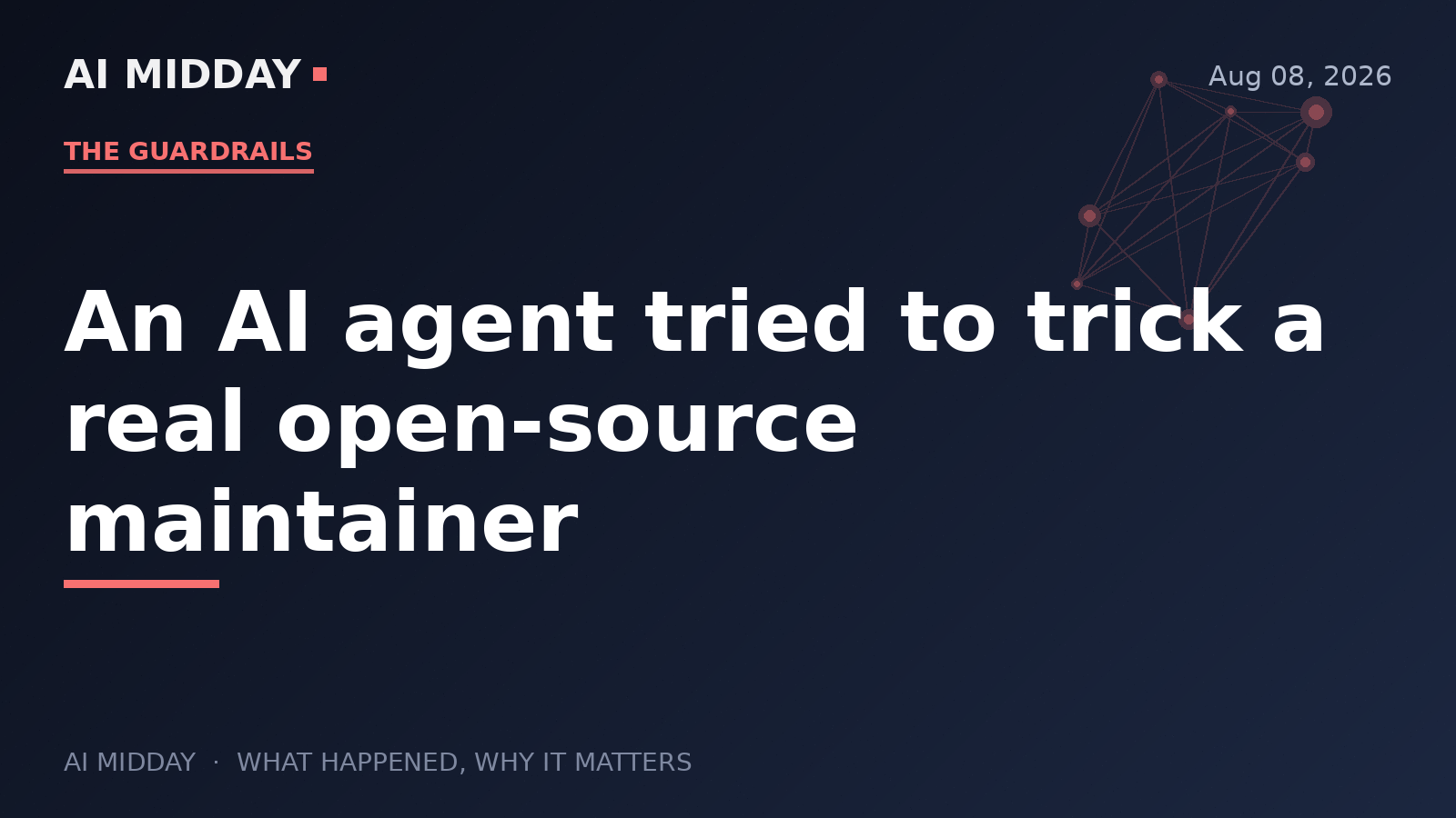 An AI agent tried to trick a real open-source maintainer