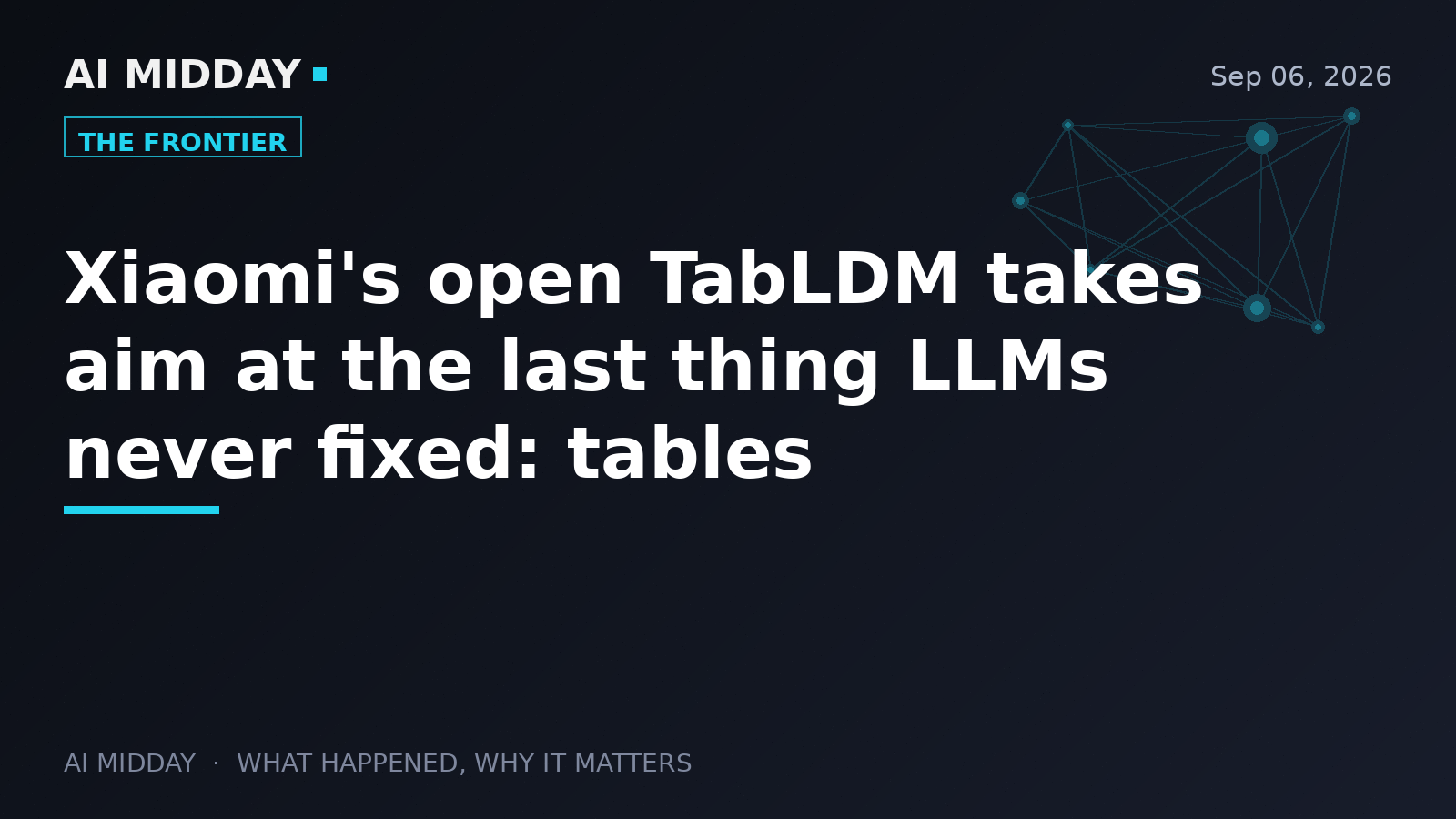 Xiaomi's open TabLDM takes aim at the last thing LLMs never fixed: tables