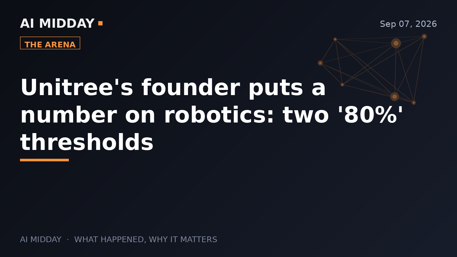 Unitree's founder puts a number on robotics: two '80%' thresholds