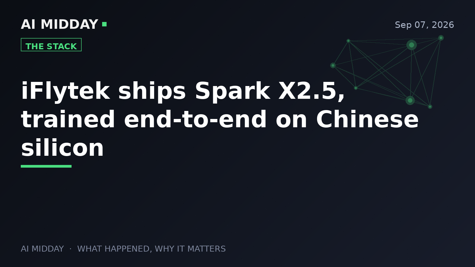 iFlytek ships Spark X2.5, trained end-to-end on Chinese silicon