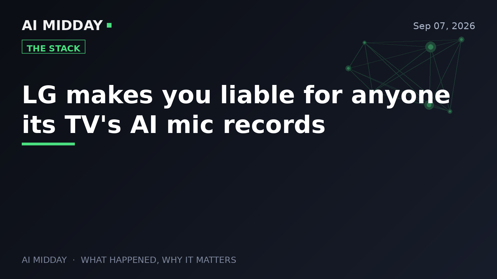 LG makes you liable for anyone its TV's AI mic records