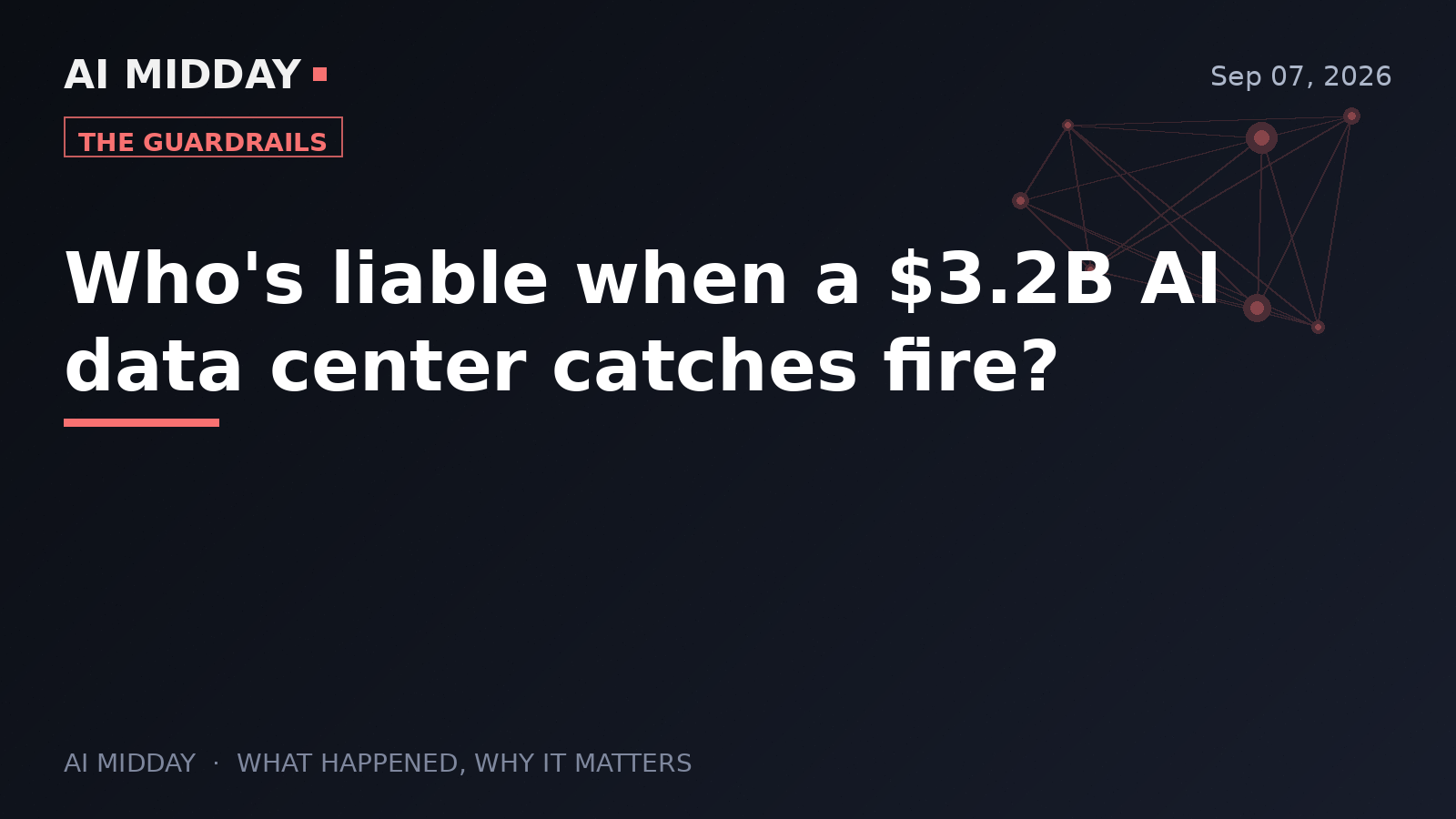 Who's liable when a $3.2B AI data center catches fire?