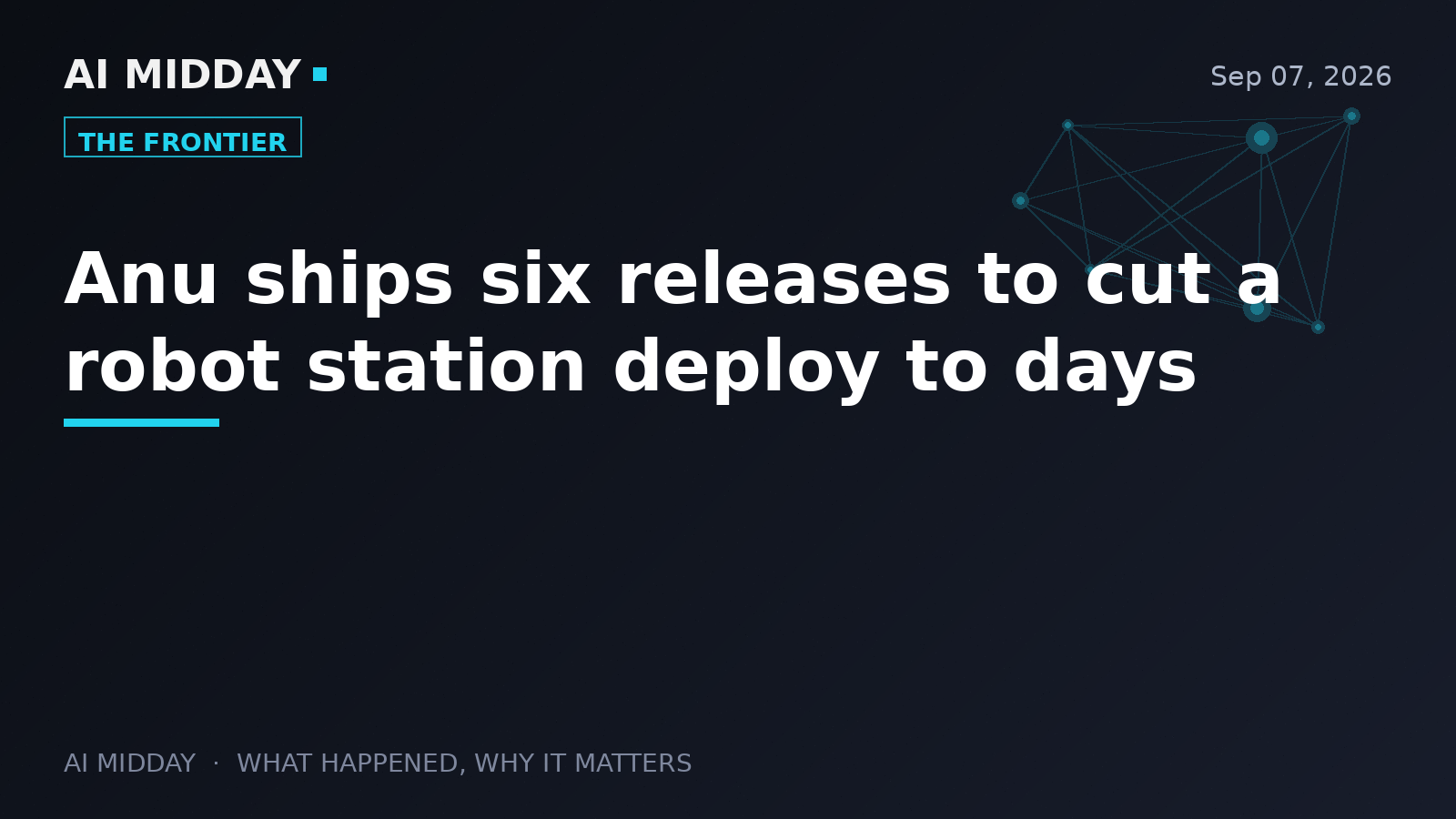 Anu ships six releases to cut a robot station deploy to days
