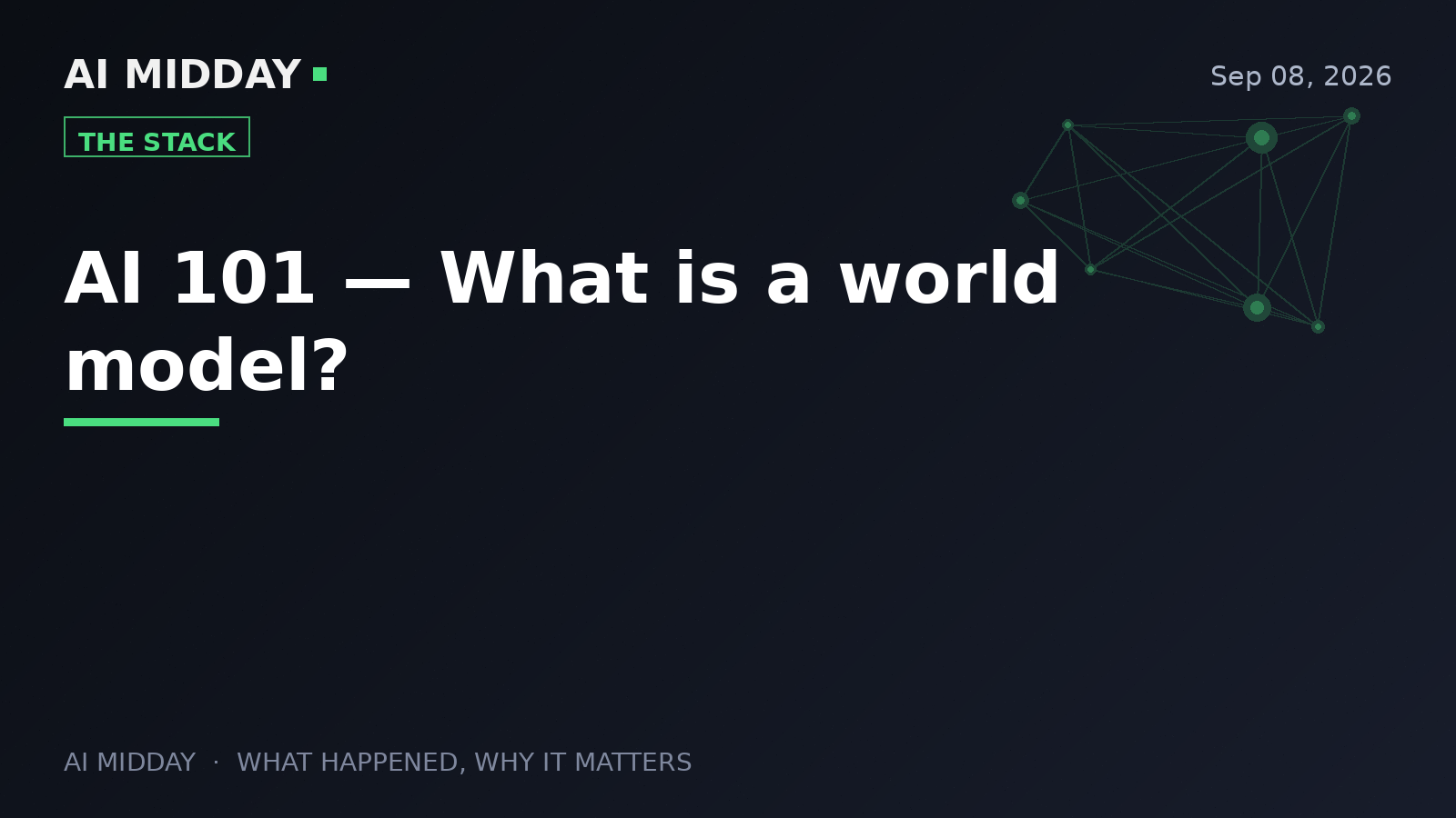 AI 101 — What is a world model?