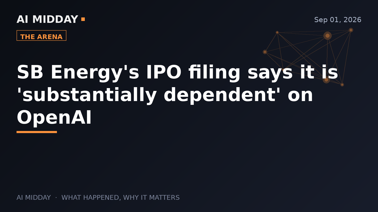 SB Energy's IPO filing says it is 'substantially dependent' on OpenAI
