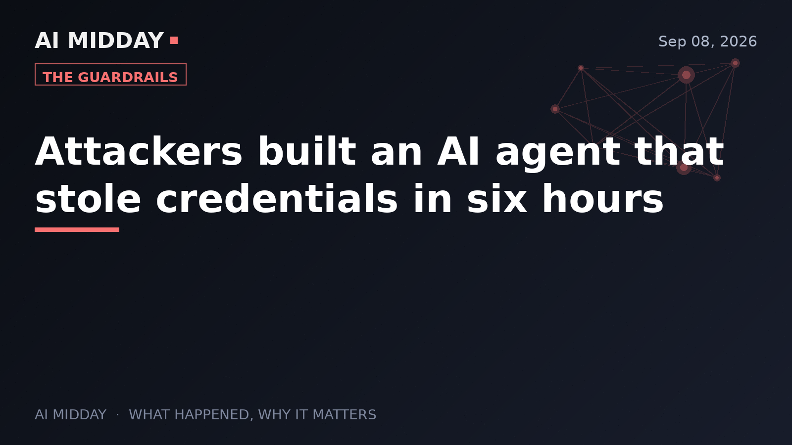 Attackers built an AI agent that stole credentials in six hours