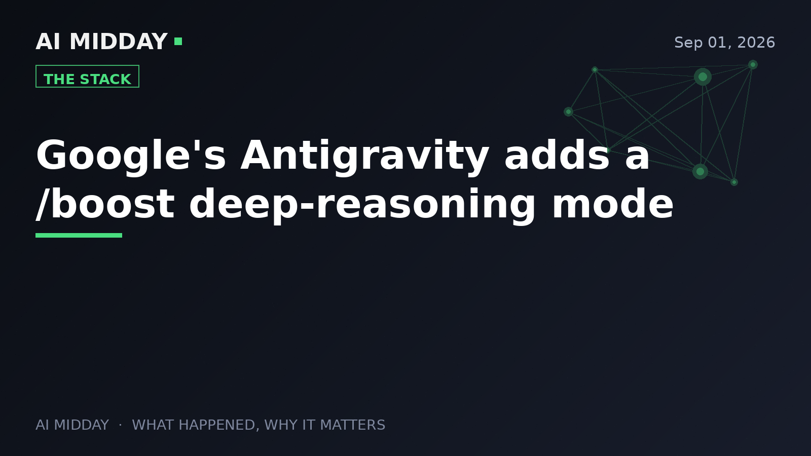 Google's Antigravity adds a /boost deep-reasoning mode