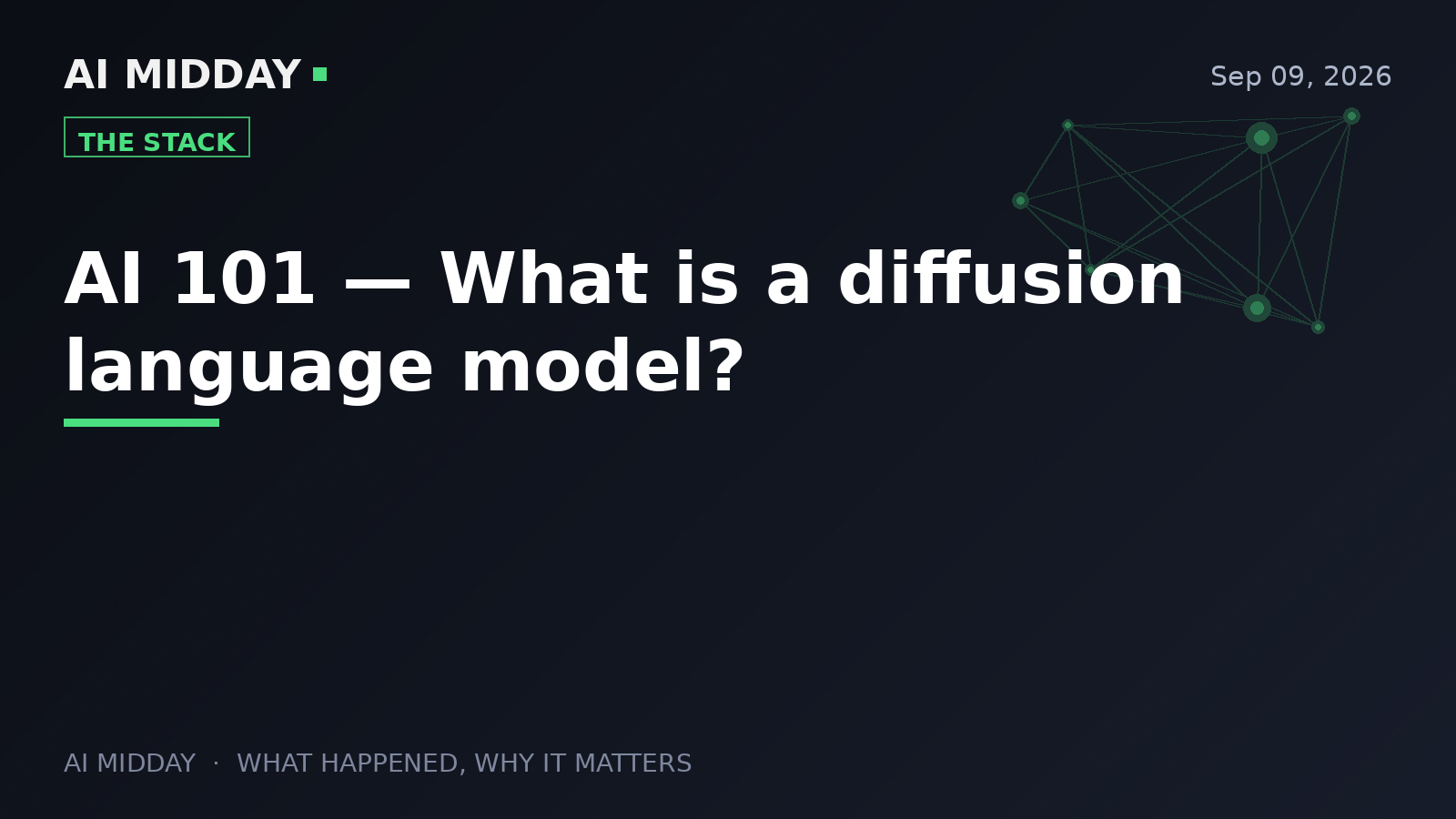 AI 101 — What is a diffusion language model?