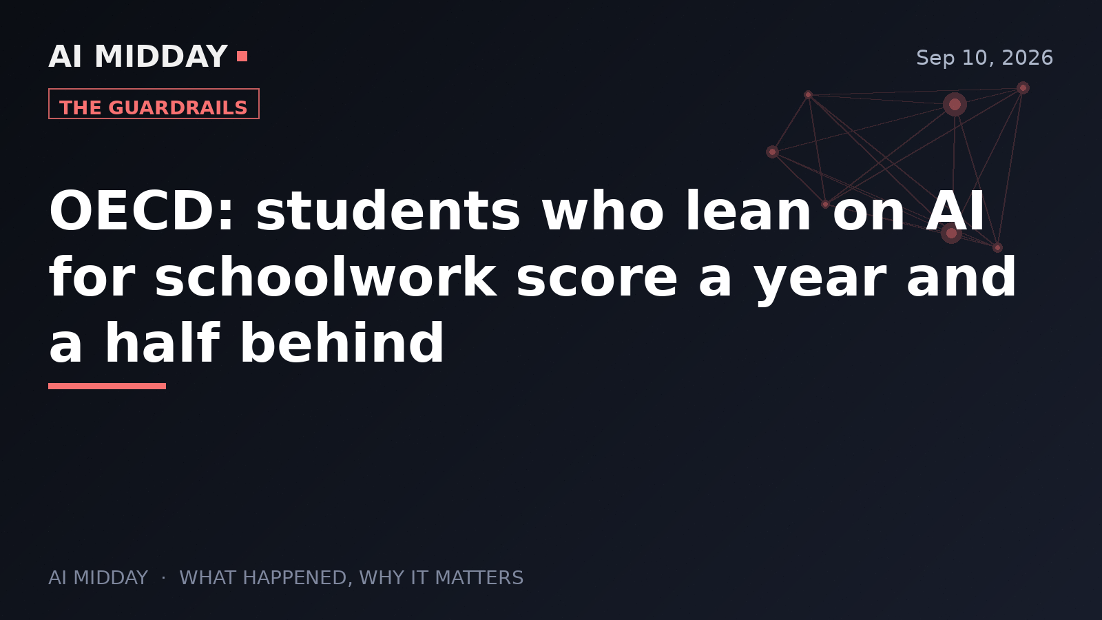 OECD: students who lean on AI for schoolwork score a year and a half behind